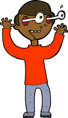 cartoon man with popping out eyes