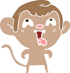 crazy flat color style cartoon monkey