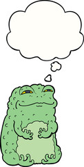 cartoon smug toad with thought bubble