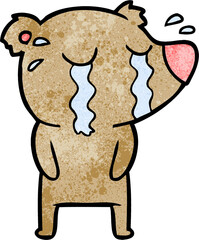 cartoon crying bear