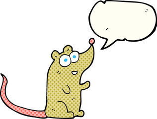 freehand drawn comic book speech bubble cartoon mouse