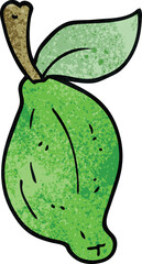 cartoon doodle lime fruit