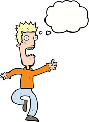 Fototapeta premium cartoon shrieking man with thought bubble
