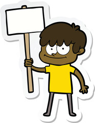 sticker of a happy cartoon man