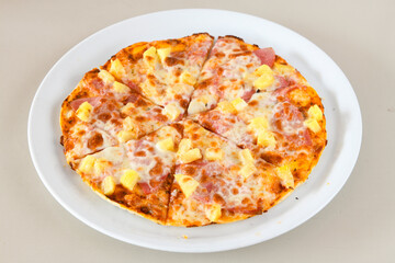 Delicious mixed pizza with rich content. Menu concept of choice and diversity. Karisik pizza