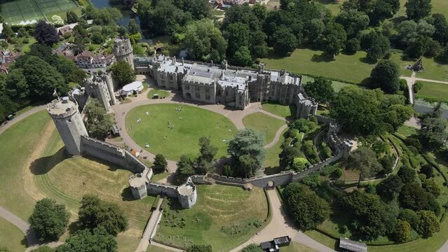Warwick Castle  - Iconic Medieval Fortress And Dungeons In The Town Of Warwick In The UK. aerial