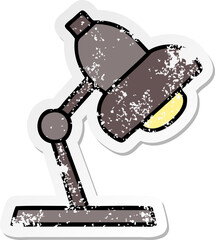 distressed sticker of a cute cartoon table lamp