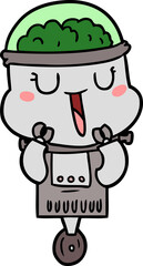 happy cartoon robot