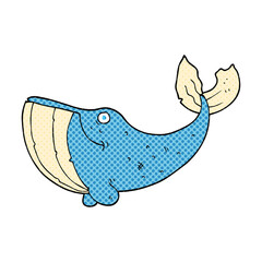 freehand drawn cartoon whale