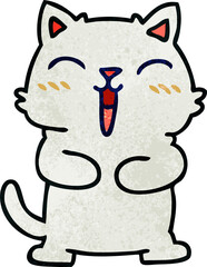 hand drawn quirky cartoon cat