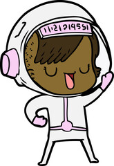 cartoon astronaut woman