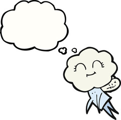 freehand drawn thought bubble cartoon magical creature