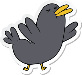 sticker of a cartoon blackbird
