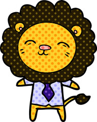 cartoon lion in business clothes