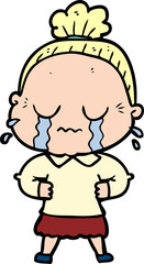 cartoon crying old lady