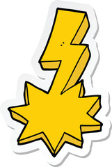 sticker of a cartoon lightning strike