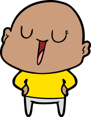 happy cartoon bald man