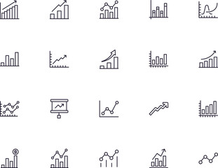 Collection of modern growth outline icons. Set of modern illustrations for mobile apps, web sites, flyers, banners etc isolated on white background. Premium quality signs.