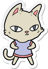 sticker of a cartoon cat staring