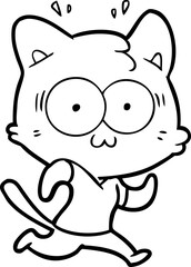 cartoon surprised cat running