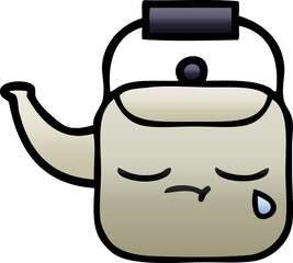 gradient shaded cartoon of a kettle