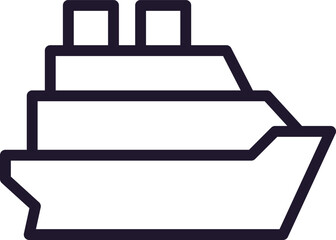 Ship vector line icon. Premium quality logo for web sites, design, online shops, companies, books, advertisements. Black outline pictogram isolated on white background