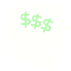 flat color illustration of bill letter