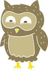flat color illustration of owl