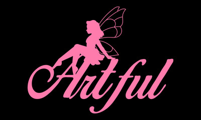 Modern Monogram Butterfly Fairy Silhouette Beauty Spa Saloon Parlor Wellness Centre Resort Logo Design Template Vector