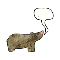 freehand speech bubble textured cartoon bear