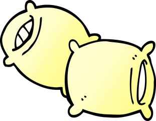 cartoon doodle pillow