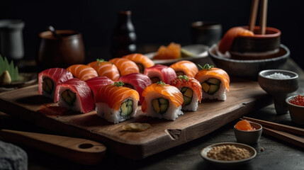 Obraz na płótnie Canvas Delicious Sushi Food Photography