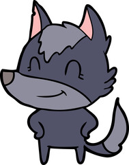 friendly cartoon wolf