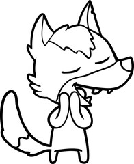 cartoon wolf laughing