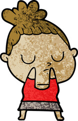 cartoon calm woman