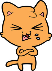 cartoon cat hissing