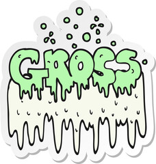 sticker of a cartoon gross symbol