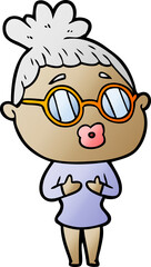 cartoon woman wearing spectacles