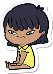 sticker of a cartoon woman