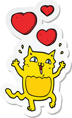 sticker of a cartoon cat crazy in love