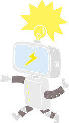 flat color illustration of little robot