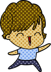 cartoon laughing woman
