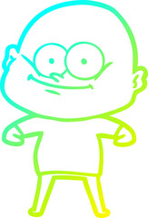 Obraz premium cold gradient line drawing of a cartoon bald man staring