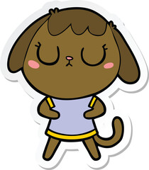 sticker of a cute cartoon dog