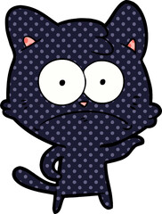 cartoon nervous cat