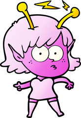 cartoon alien girl