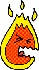 cartoon doodle hot angry flame
