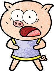 cartoon pig shouting