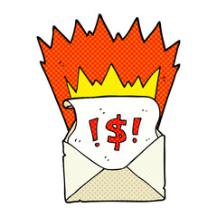 freehand drawn cartoon abusive letter