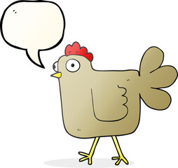 freehand drawn speech bubble cartoon chicken